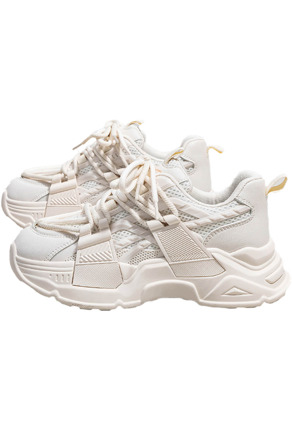 Techwear Chunky Beige Sneakers Shoes Warrior Urbancore