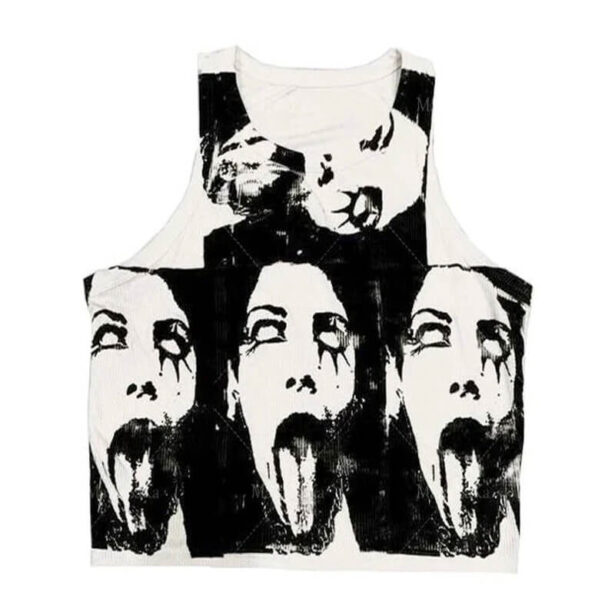 Tongue Face Women Tank Top Grunge Aesthetic 1