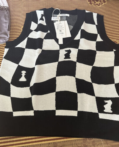 Warped Chess Board Checkered Vest Unisex Avant Weirdcore photo review
