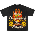 Acid Rock Stop Destroying Future Smiley Face Unisex T-Shirt