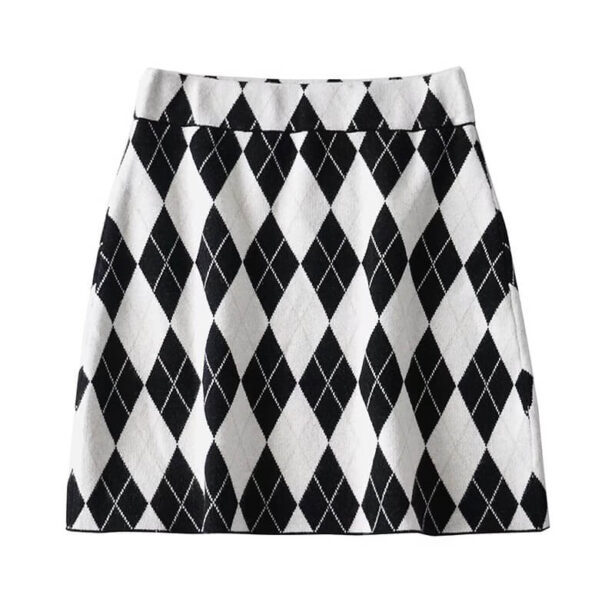 Argyle Diamonds Short Skirt for Women Avant Basic Harlequin 1