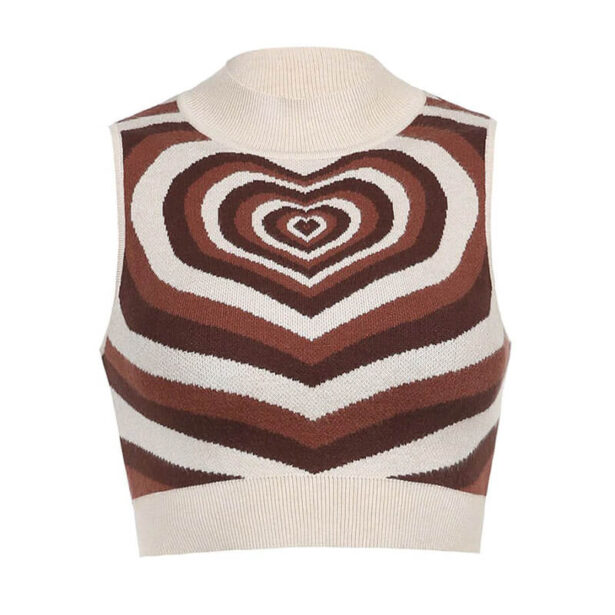 Avant Heartbreaker Heart Layer Knit Vest Crop Top for Women 1