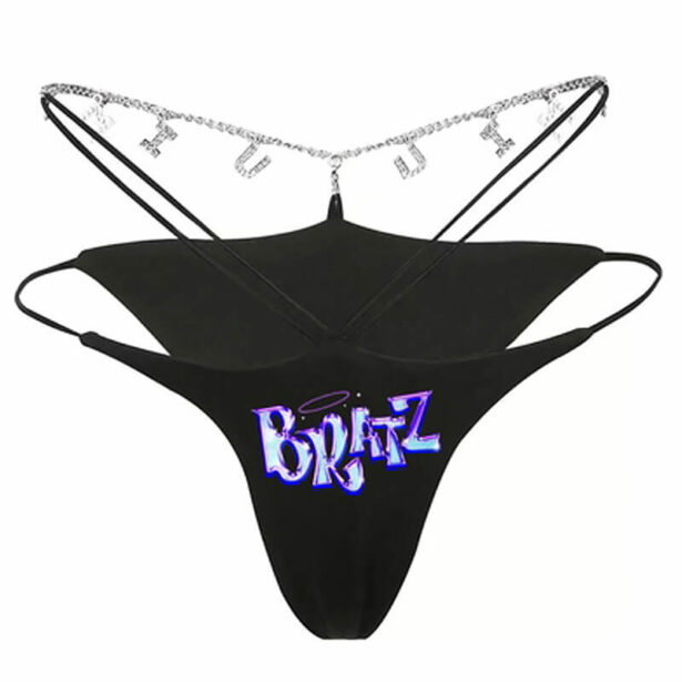 Baddie Y2K Aesthetic Rhinestones Bikini Print Lingerie Panties