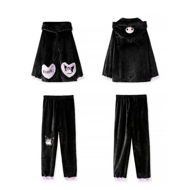 Black Kuromi Women Pajama Set Women Hoodie Plus Women Pants 4