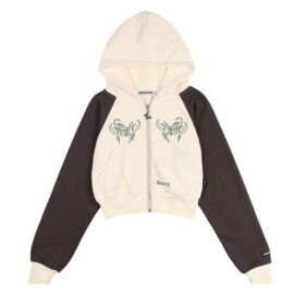 Butterfly Prints Goblincore Aesthetic Longsleeve Womens Hoodie 1