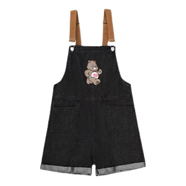Care Bears Embroidery Soft Girl Denim Womens Jumpsuit 1