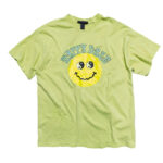 Green 60s Aesthetic Smiley Face Ying Yang Eyes Print T-Shirt