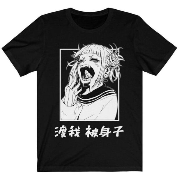 Harajuku Black Women T Shirt Character Anie 2D Digital Printing