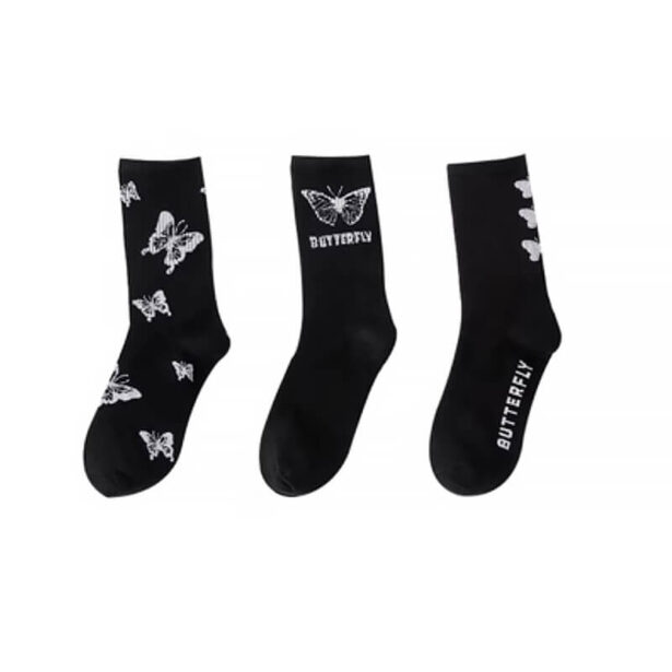 Harajuku Unisex Socks Butterfly Print 3