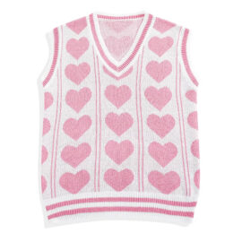 Hearts Pattern Vest for Women Indie Softie Aesthetic 1