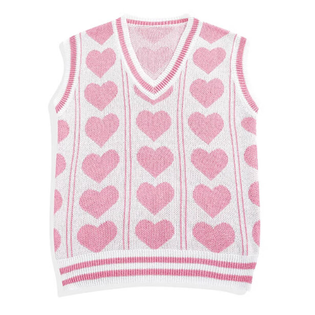 Hearts Pattern Vest for Women Indie Softie Aesthetic 1