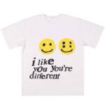 I Like You're Different Smiley Face Artsy 60's Print T-Shirt