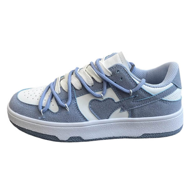 Light Blue Heart Patchwork Soft Girl Aesthetic Womens Sneakers 1