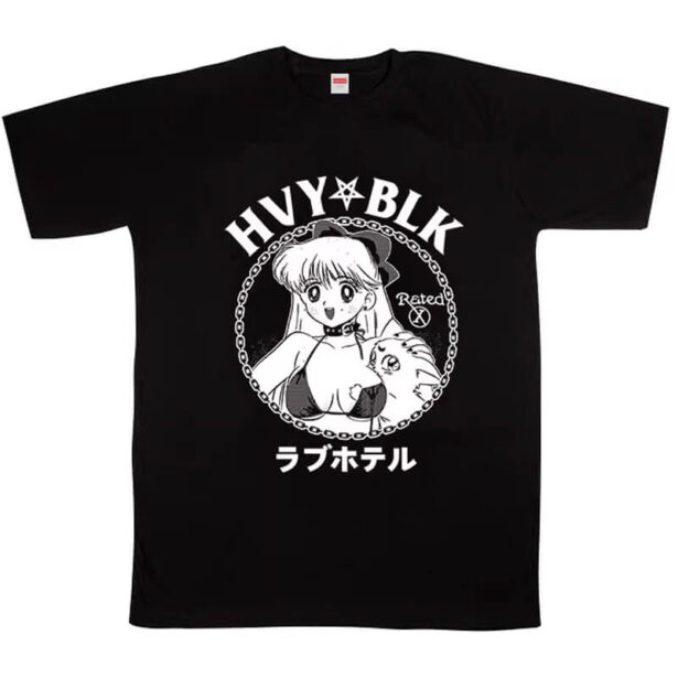Love Hotel HVY BLK Sailor Venus T Shirt Unisex Animecore 1