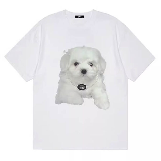 Maltese Puppy Cute Print Oversized Aesthetic Unisex T Shirt 1