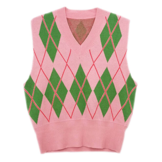 Purple Green Checkered Vest for Women Avant Basic Softie 1