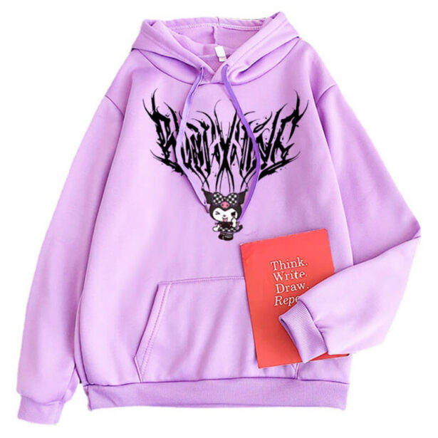 Purple Women Hoodie Little Japanese Devil