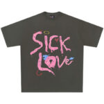 Sick Love Melting Print Dreamcore Unisex Gray T-Shirt