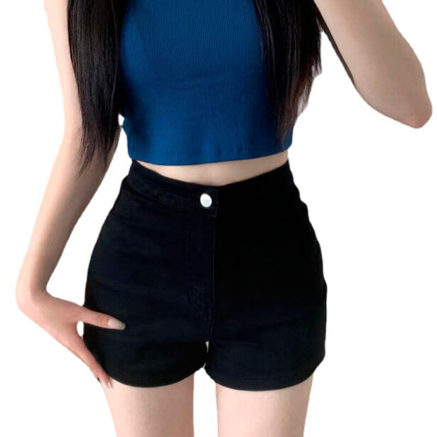 Skinny Black Shorts For Women High Waist