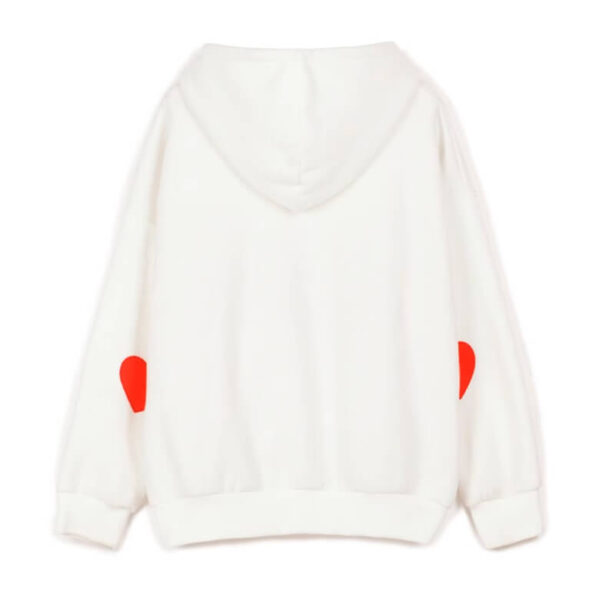 Soft Girl Aesthetic Pink Or White Women Hoodie Hearts On Elbows