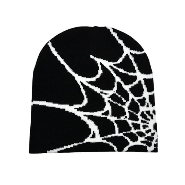 Spider Web Beanie Hat Dark E-Kids Altcore Aesthetic