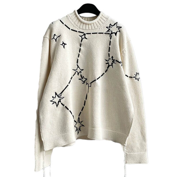 Star Constellations Embroidery Sweater Unisex Celestial 1