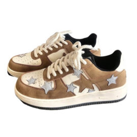 Stars Patchwork Y2K Aesthetic Baddie Womens Sneakers 1