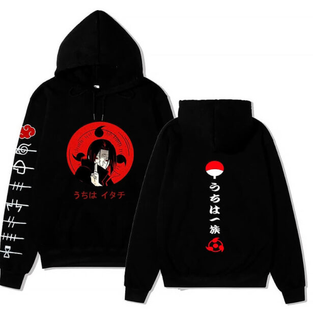 Winter Black Unisex Hoodie Print Anime Characters Plus Velvet