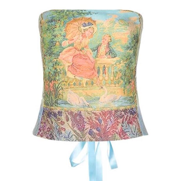 Women Top Corset Gabilene Print Artsy Aesthetic 4