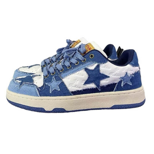 Y2K Denim Jean Stars Patchwork E Girl Aesthetic Womens Sneakers 1