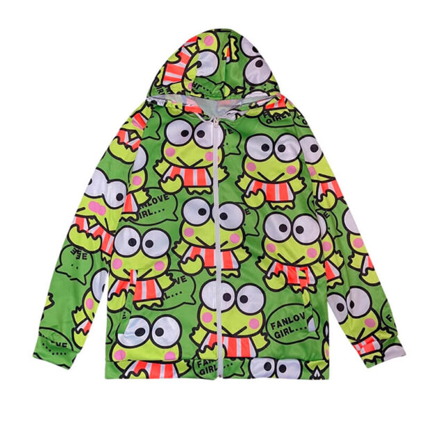 Autumn Women Jacket Zipper Print Frog Kidcore Aesthetic