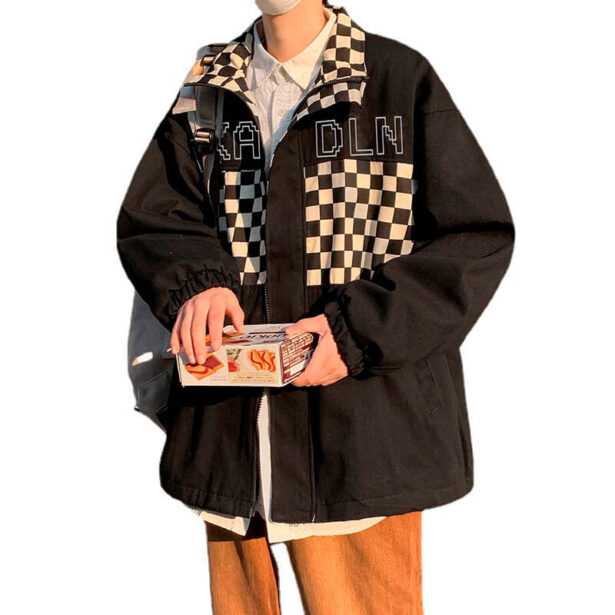 Avant Basic Aesthetic Autumn Black Unisex Jacket Chess Cell
