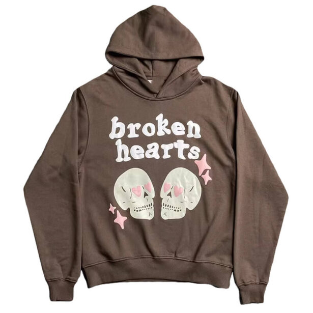 Broken Planet Broken Hearts Brown Hoodie Unisex Alt Indie 1