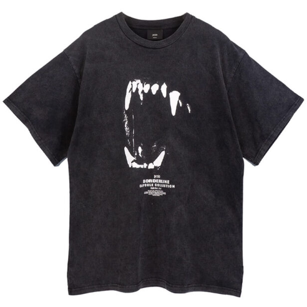 Dark Grunge Wolf Teeth Black T Shirt Unisex Darkcore Fashion 1