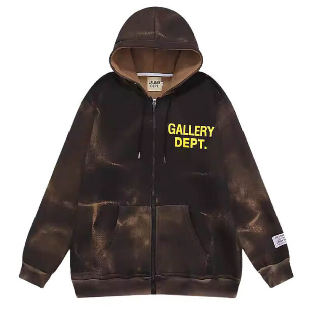 Gallery Dept Autumn Cloudy Tie Dye Zipper Hoodie Unisex 1