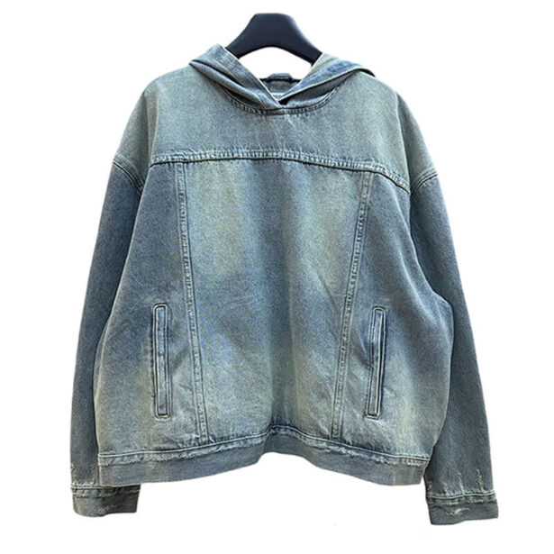 Grunge Aesthetic Denim Hoodie Unisex Jacket a Like Retrocore 1