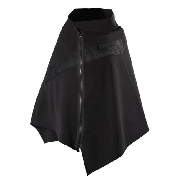 Side Zipper Black Techwear Poncho Jacket Unisex Windproof 1