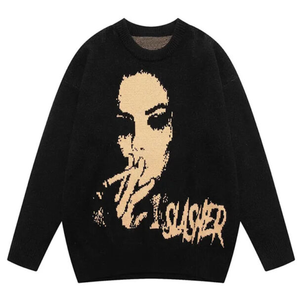 Slasher Broken Grunge Girl Sweater Unisex Alternative Style 1