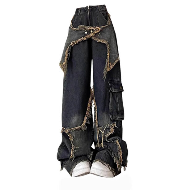 Stars Patch Y2K Denim Jeans for Women 1