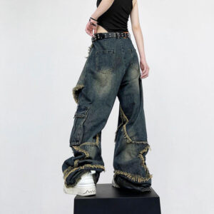 Stars Patch Y2K Denim Jeans for Women