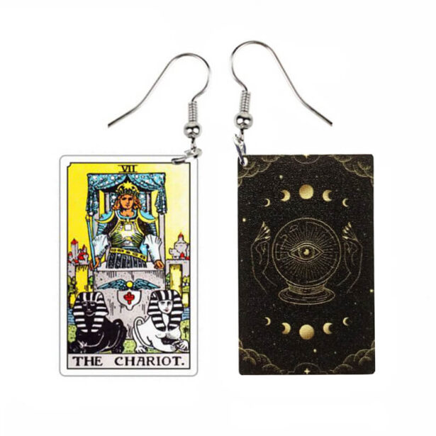 The Chariot Tarot Earrings Fortune Cards Softcore Witchy 1