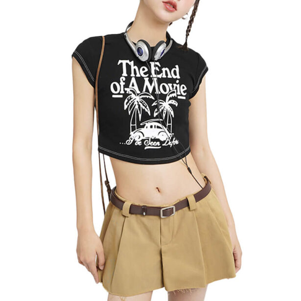 The End of a Movie Crop Top for Women Retro Core Aesthetic 1
