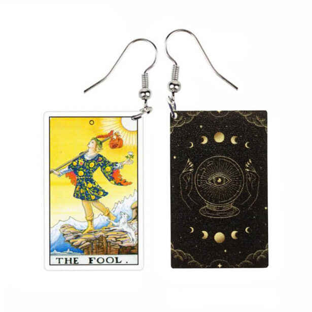The Fool Tarot Dangle Earrings Fortune Cards Softcore Witch 1