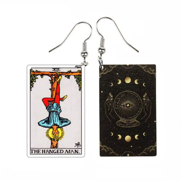 The Hanged Man Tarot Earrings Mystic Cards Witchcore 1