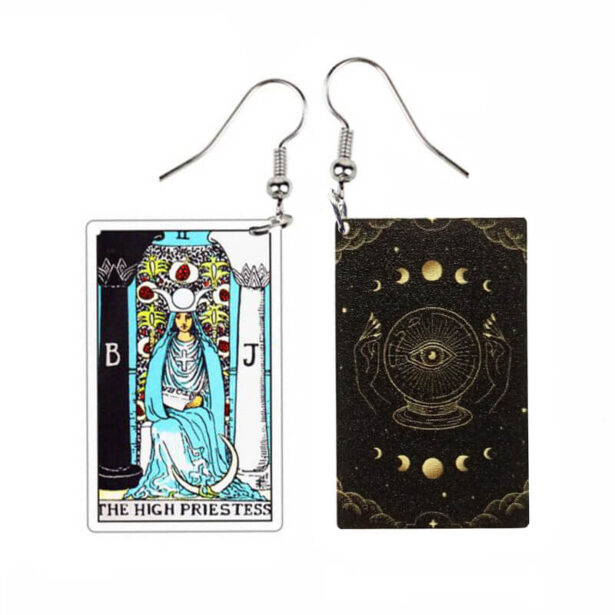 The High Priestess Tarot Earrings Ethereal Jewelry Aesthetic 1