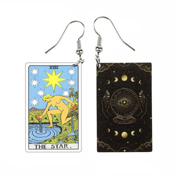 The Star Tarot Earrings Fortune Cards Celestial Aesthetic 1