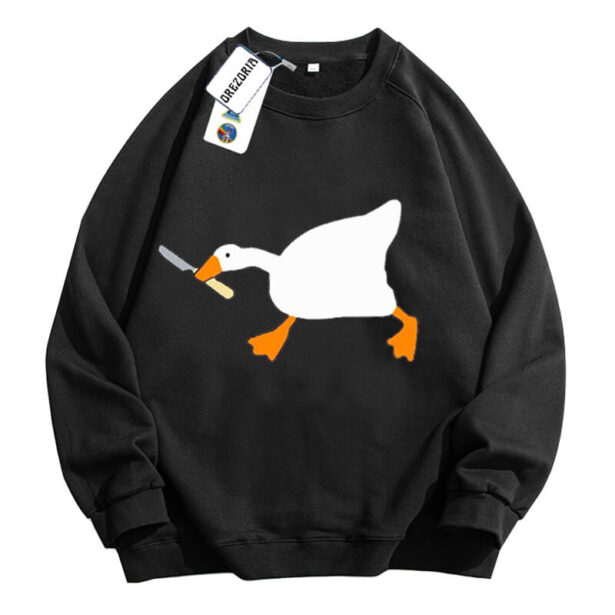 Untitled Goose With a Knife Sweatshirt Unisex Weirdcore 1