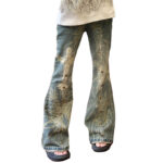 Western Y2K Grunge Flared Retro Jeans for Women 1