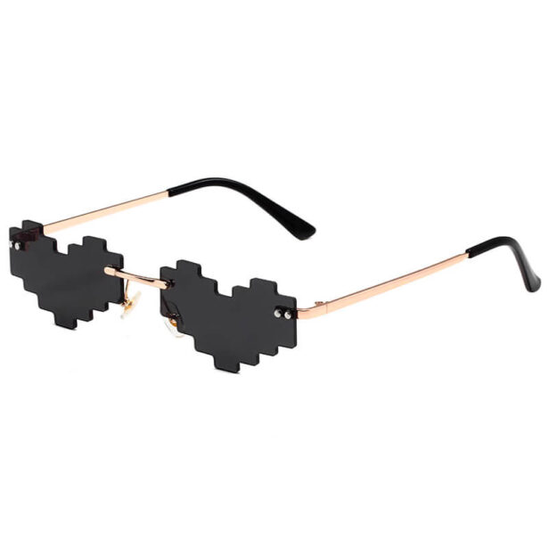 8 Bit Heart Aesthetic Y2K Sunglasses 1
