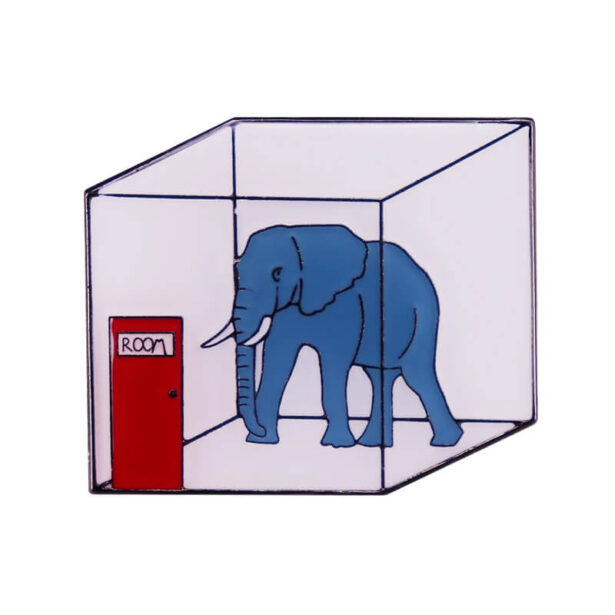 Elephant in the Room Enamel Pin Badge Weirdcore Aesthetic 1